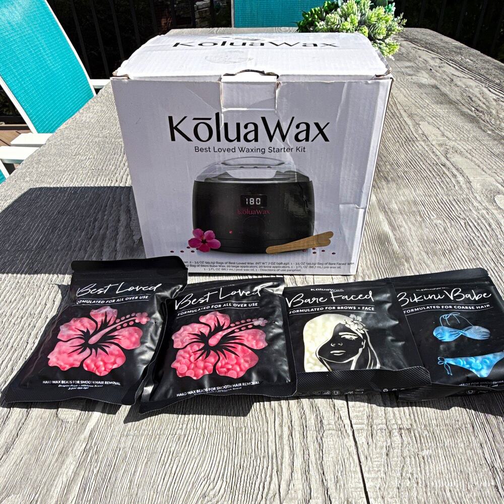 KoluaWax Waxing Starter Kit w/ Wax Warmer Hard Wax Beads